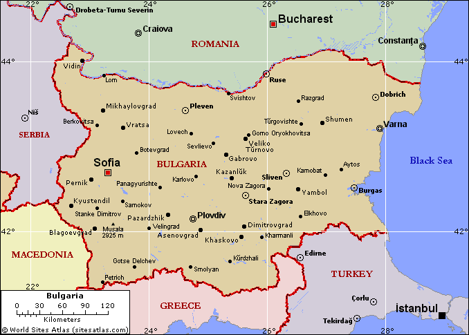 bulgarie villes carte