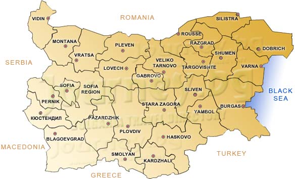 provinces carte bulgarie
