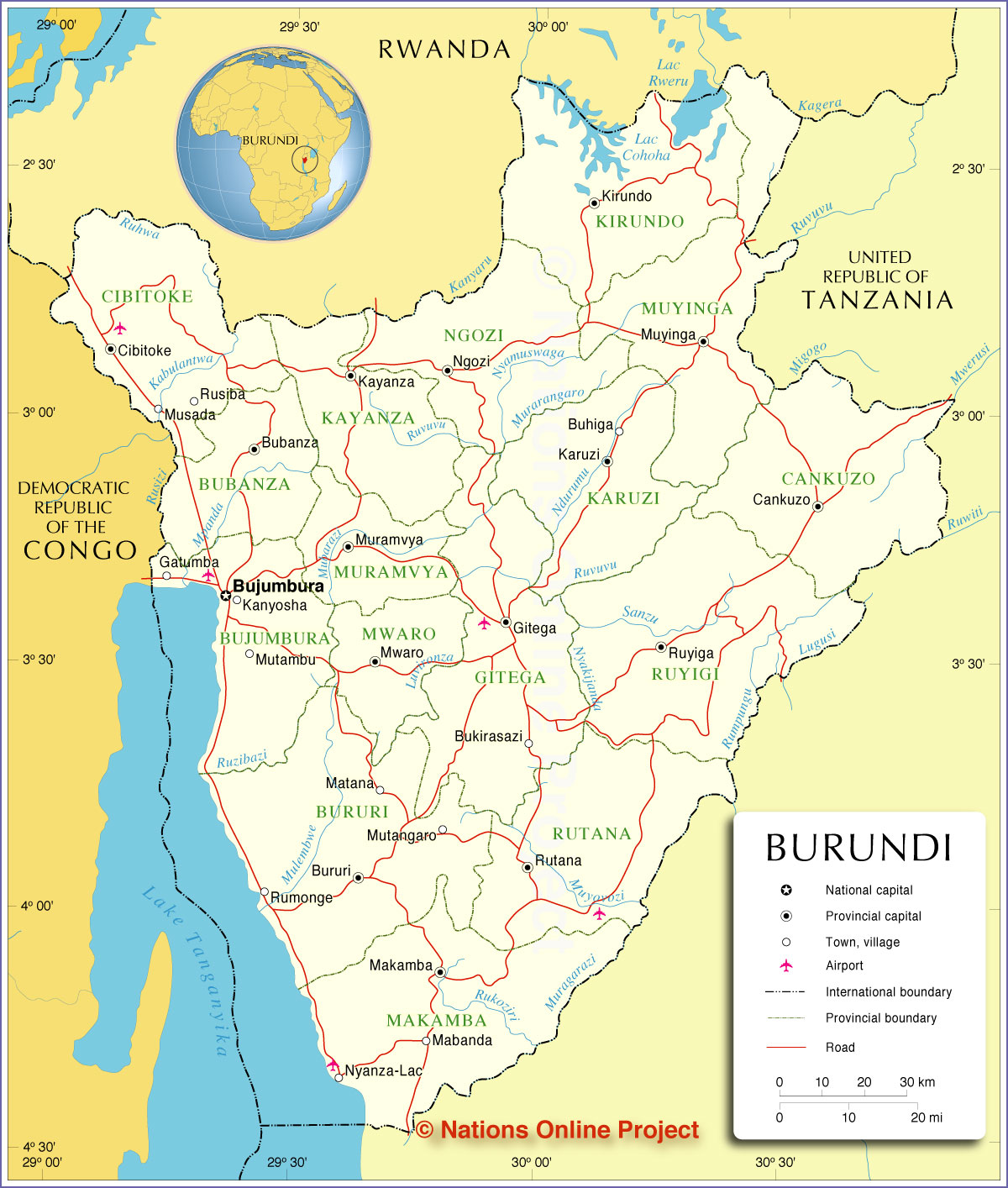 burundi politique carte