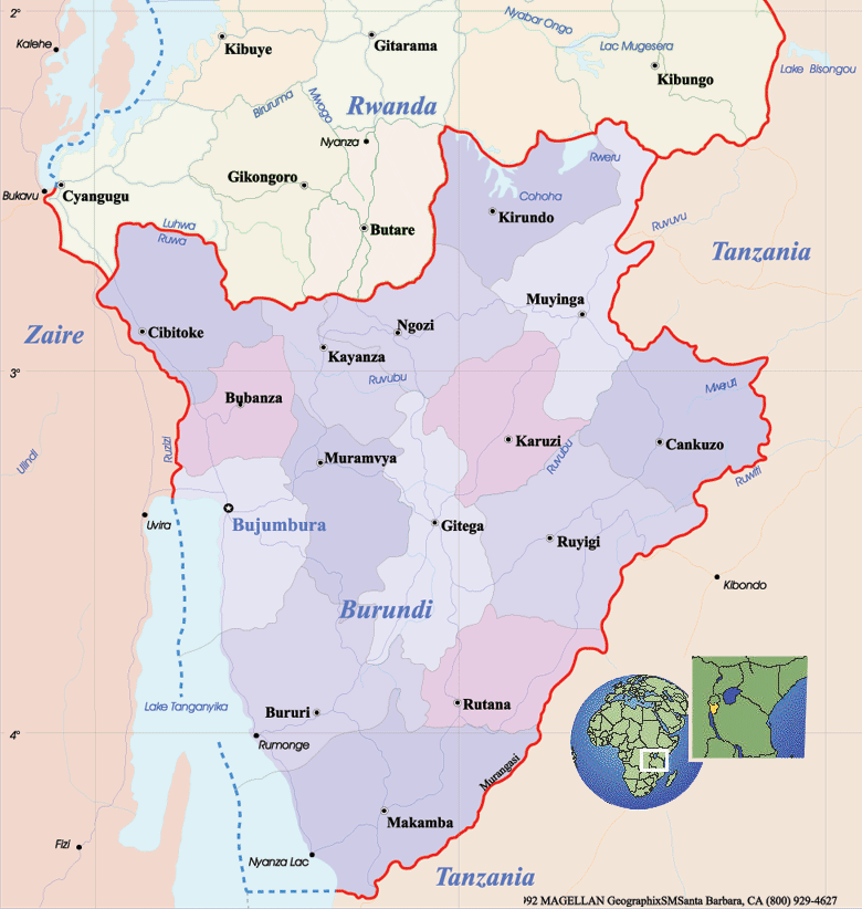 politique burundi carte