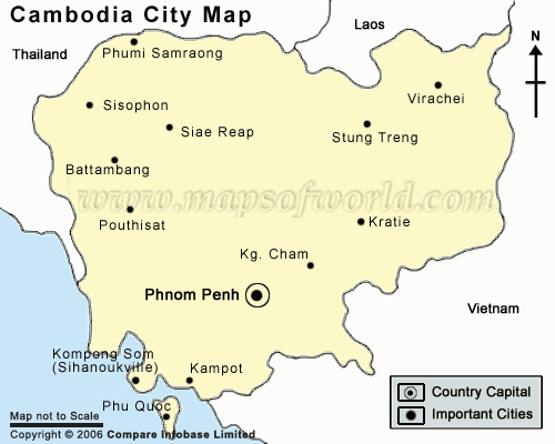cambodge ville carte