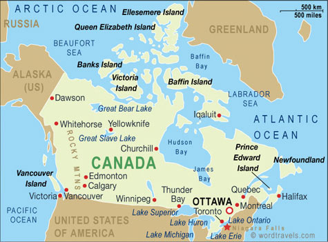 canada carte villes