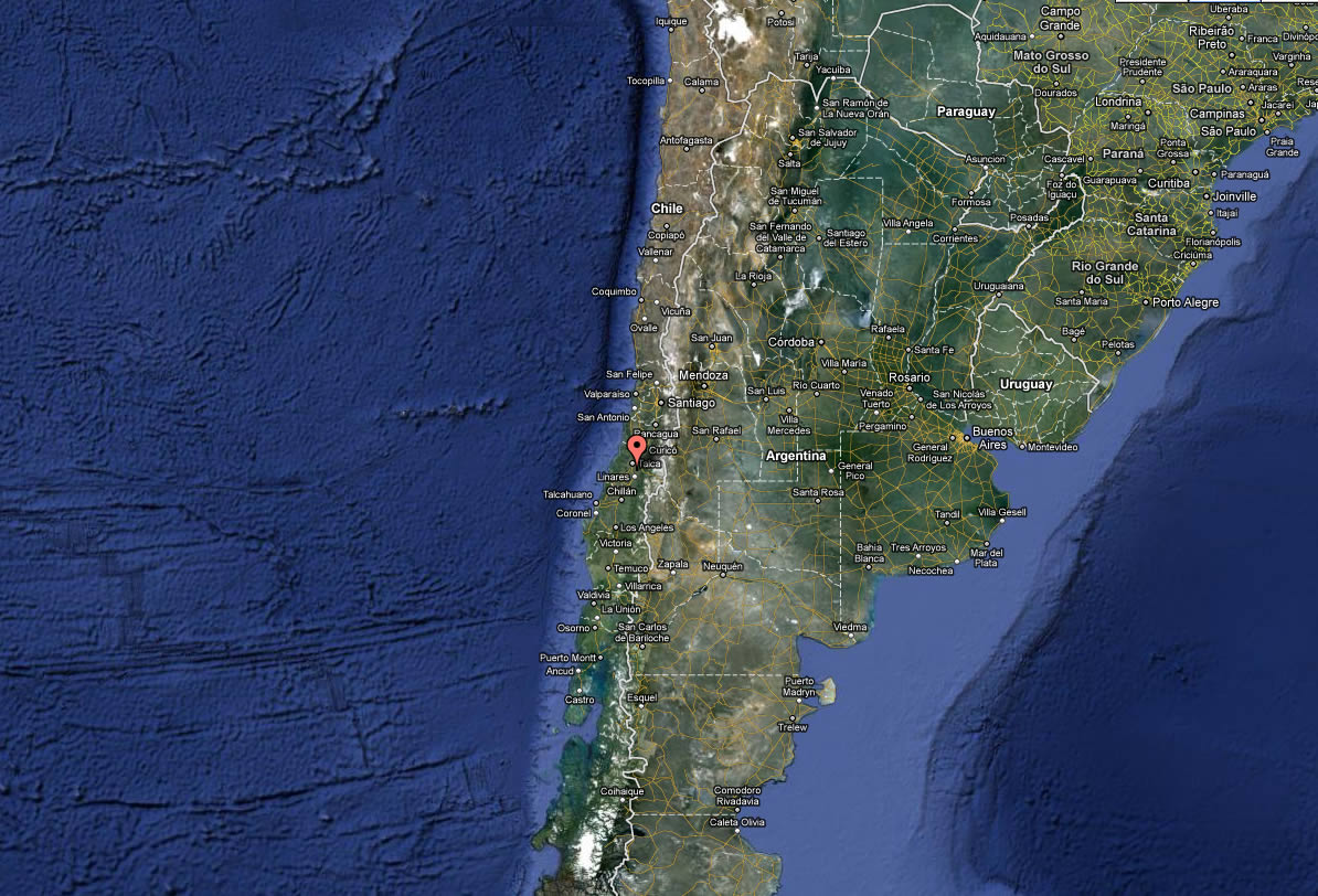 satellite image du chili