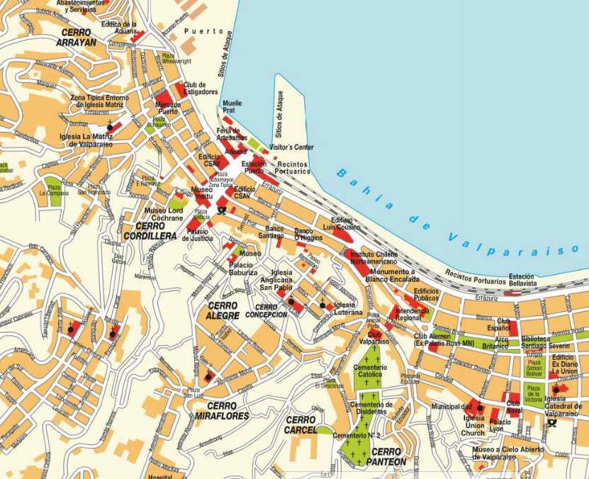 centre ville plan de Valparaiso