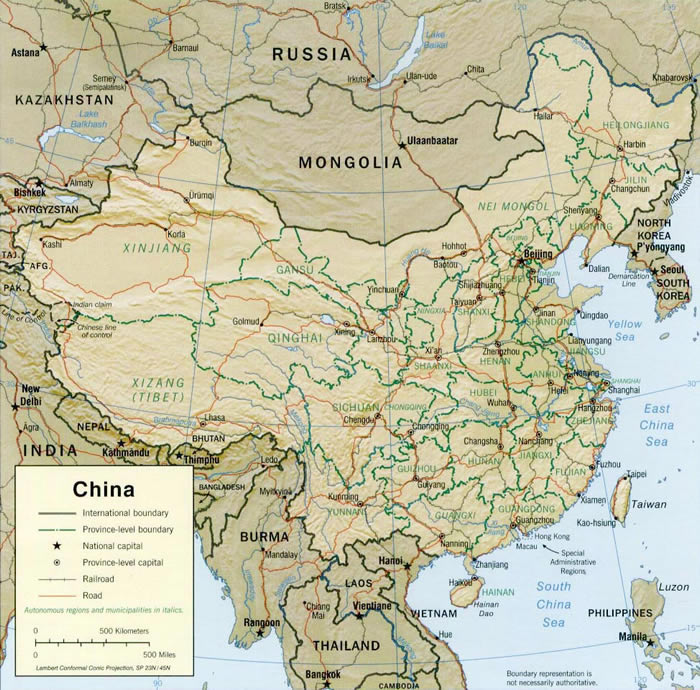 carte du chine