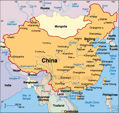 chine politique carte