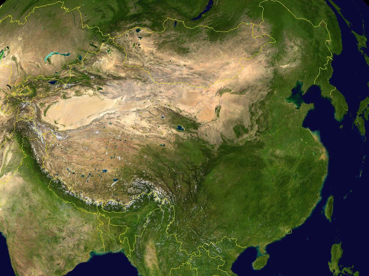Image satellite de la Chine