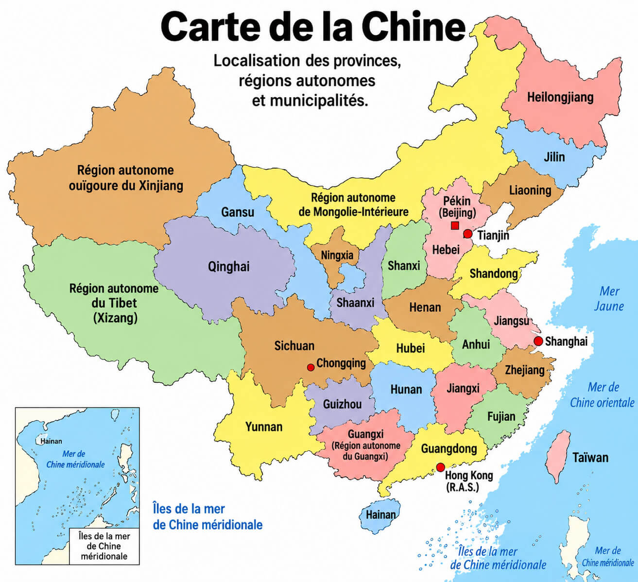 Carte de la Chine