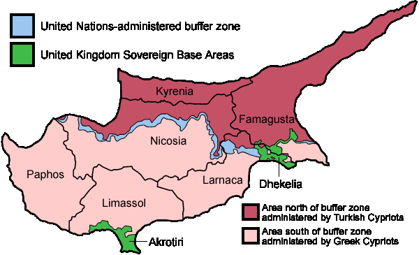 politique carte du Chypre du Nord