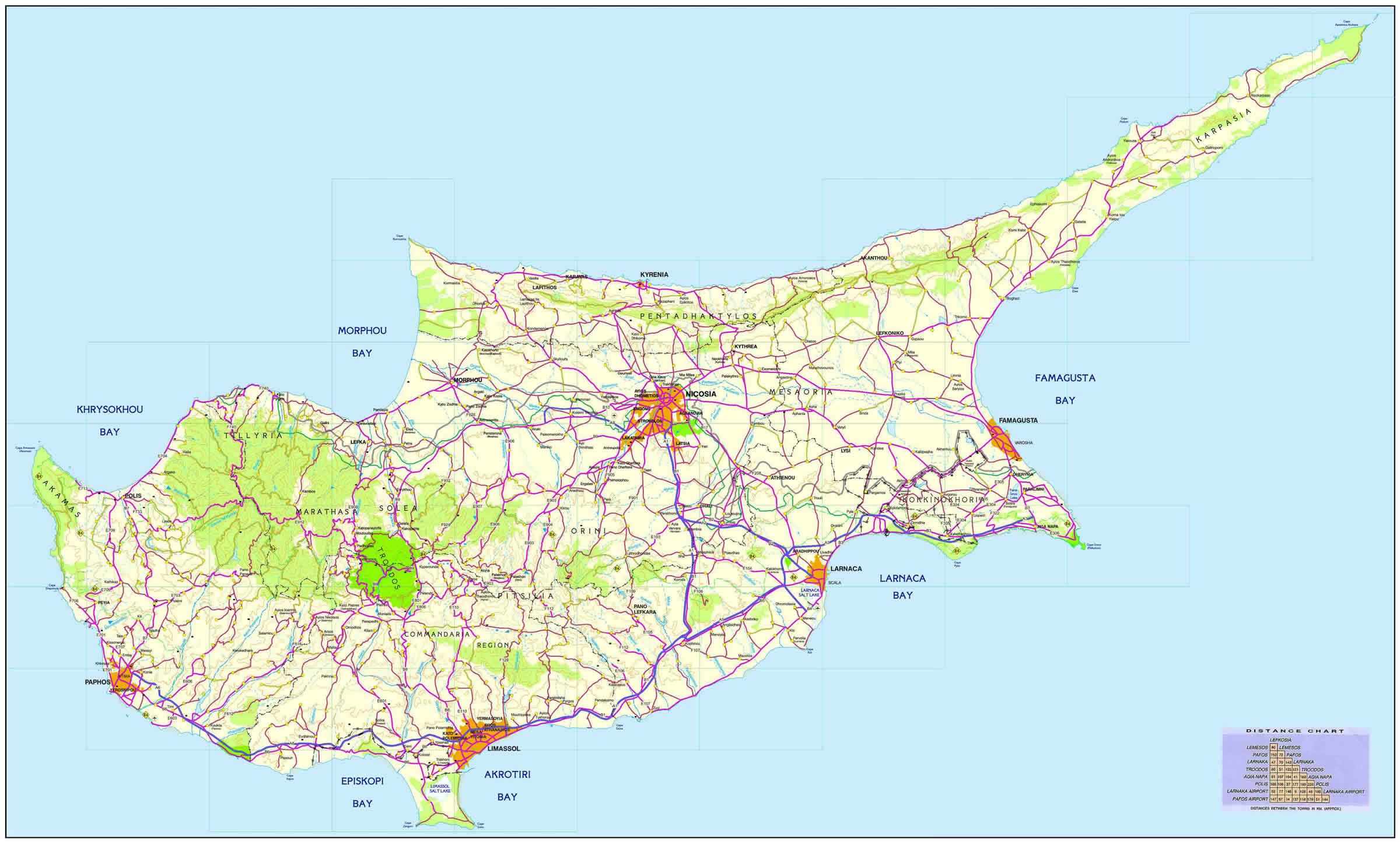 chypre itineraire carte