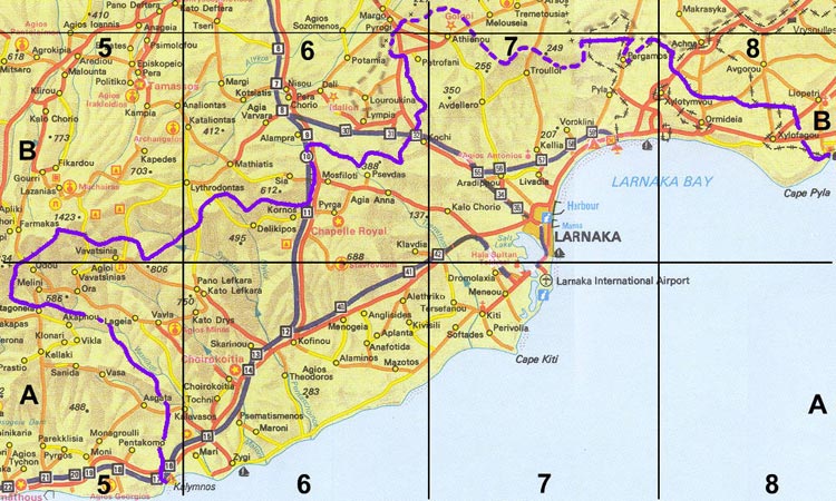 larnaca itineraire plan