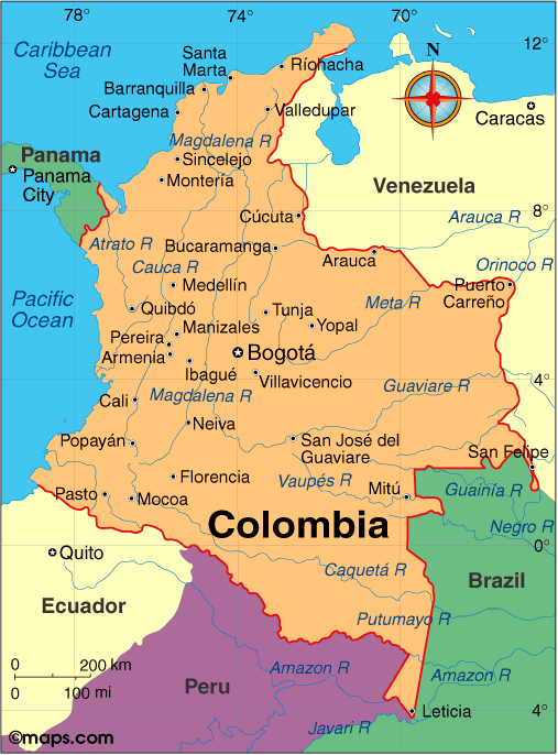 colombie carte