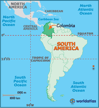 colombie carte sud amerique