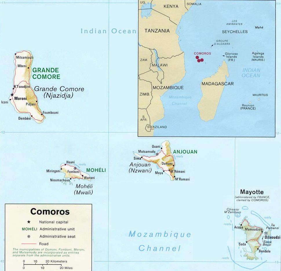 carte du Comores