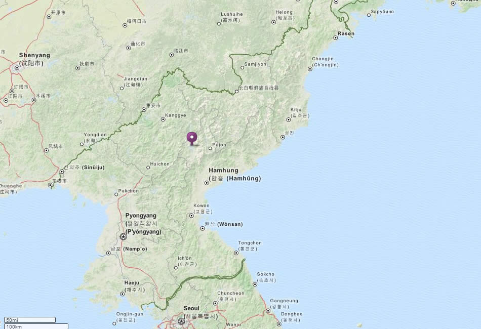 carte coree du nord
