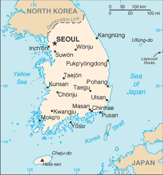 korea sud carte
