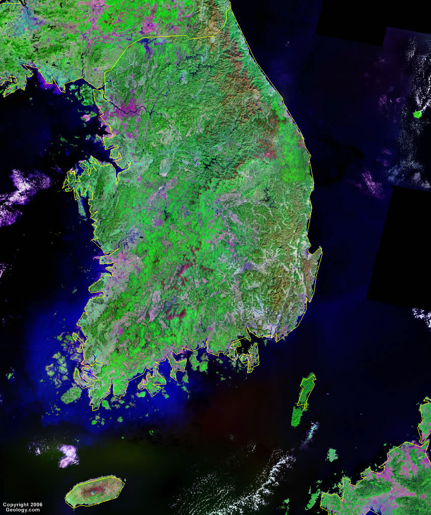 satellite image du coree du sud