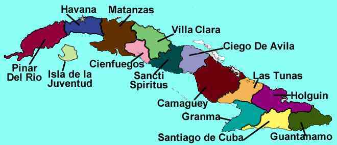 cuba provinces carte