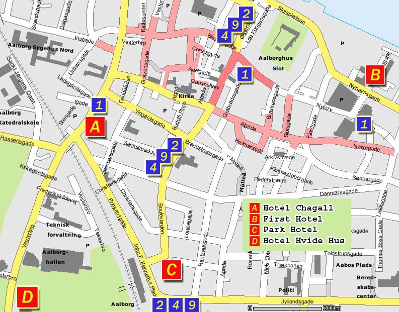 vile centre plan de Aalborg