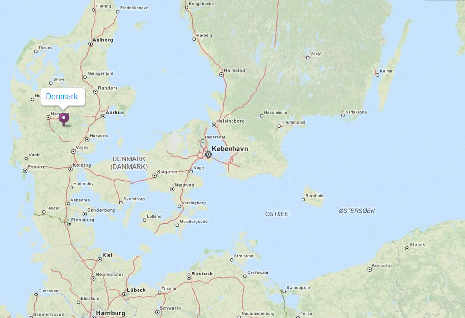 carte du danemark