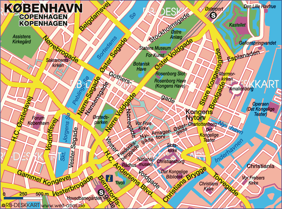 centre ville plan de copenhagen