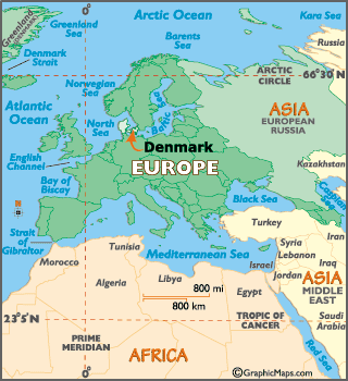 danemark carte europe