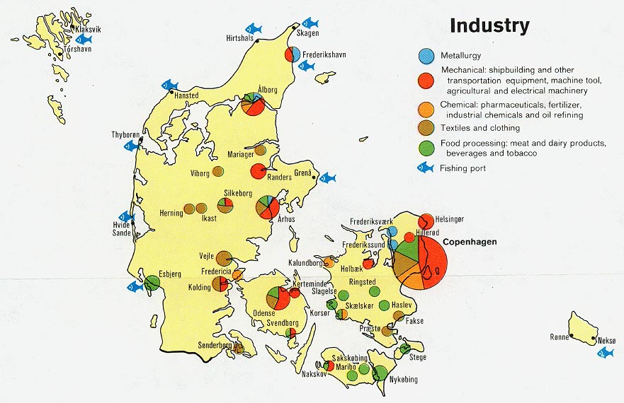 danemark industrie carte