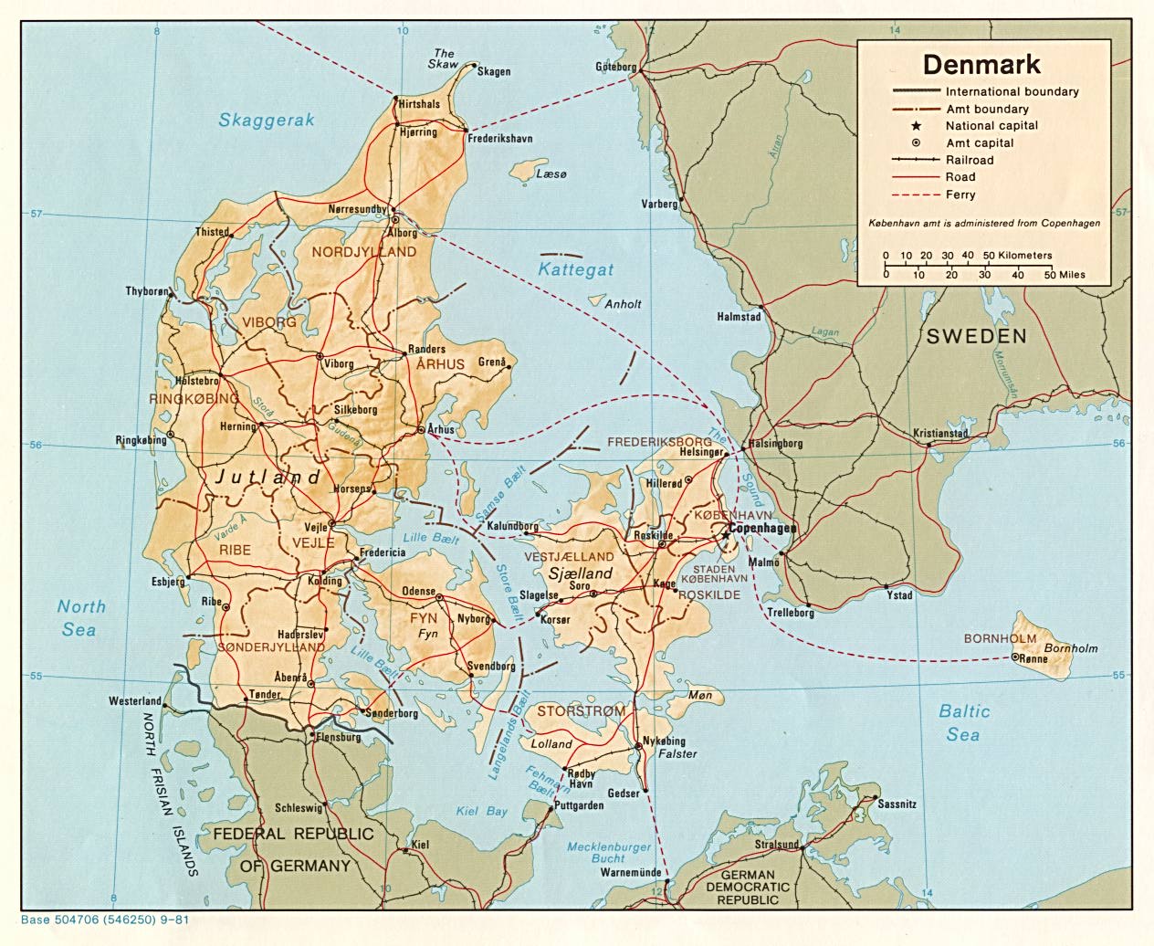 danemark physique carte