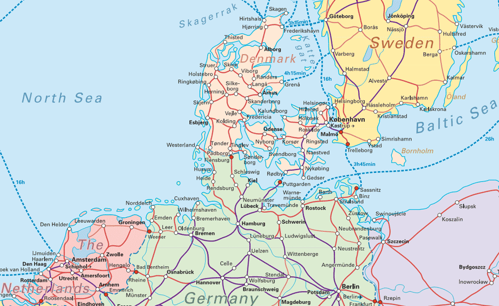 carte danemark Hjorring