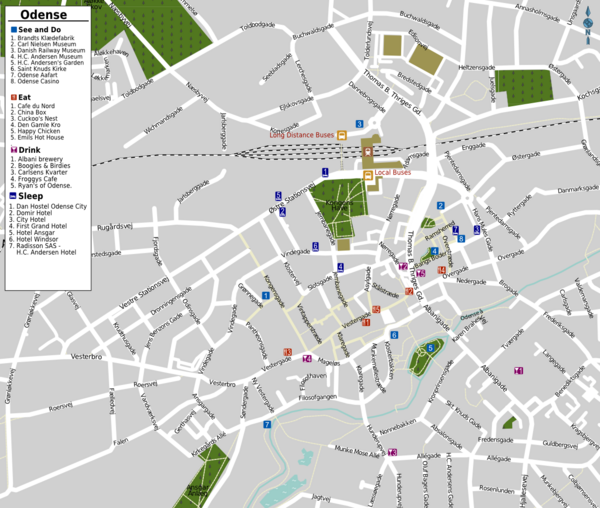 Odense touristique plan