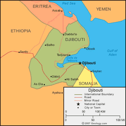 carte du Djibouti