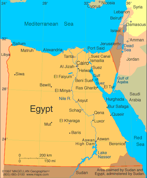 carte du egypte