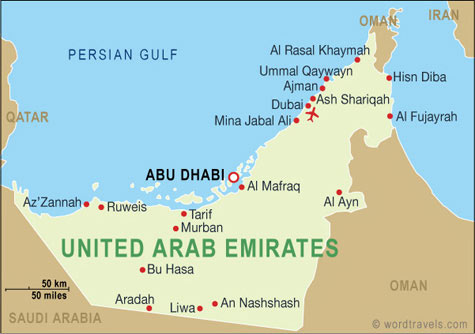 carte du emirats arabes unis