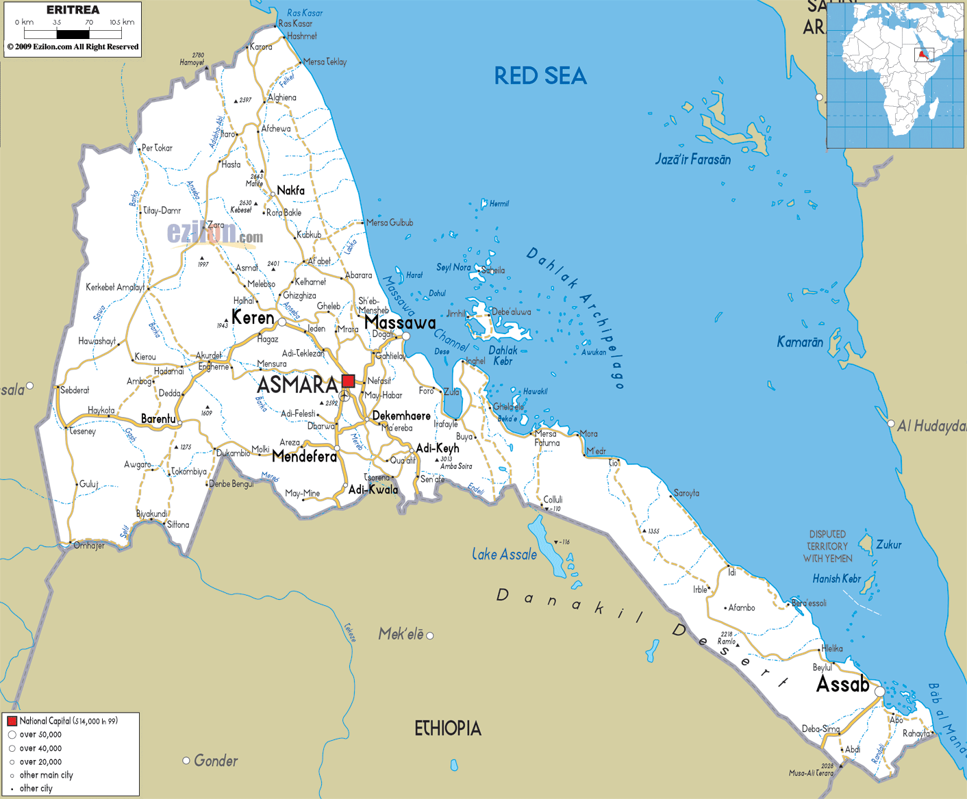 erythree itineraire carte