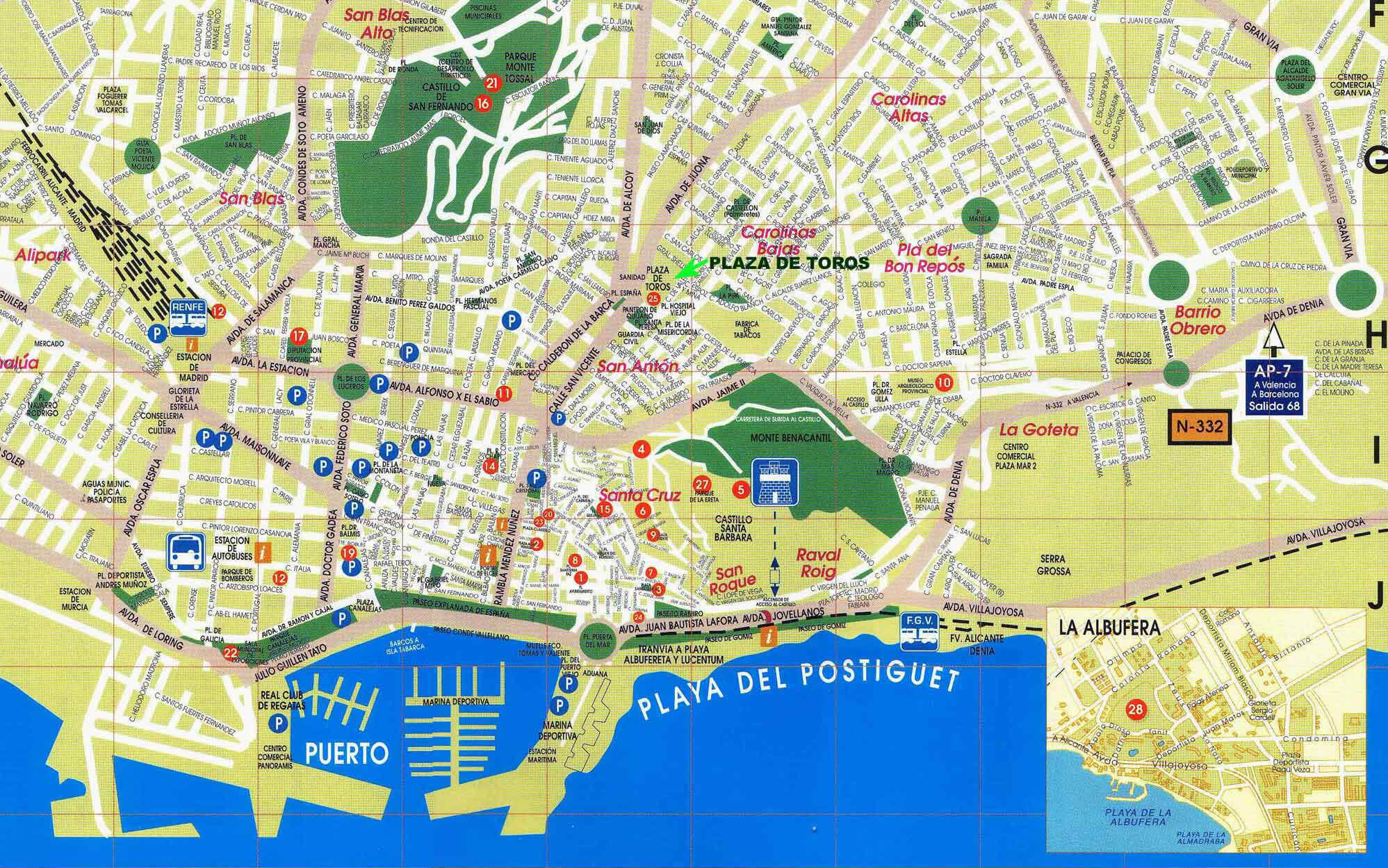 Alicante ville centre plan