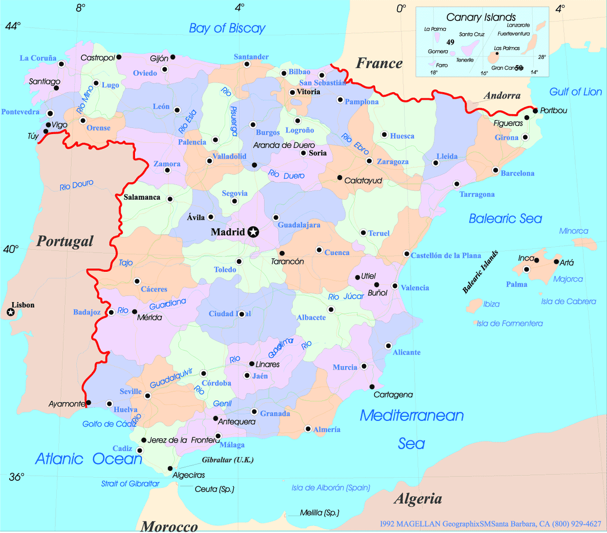 carte espagne