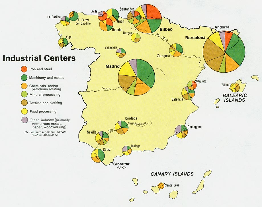 espagne industrie carte