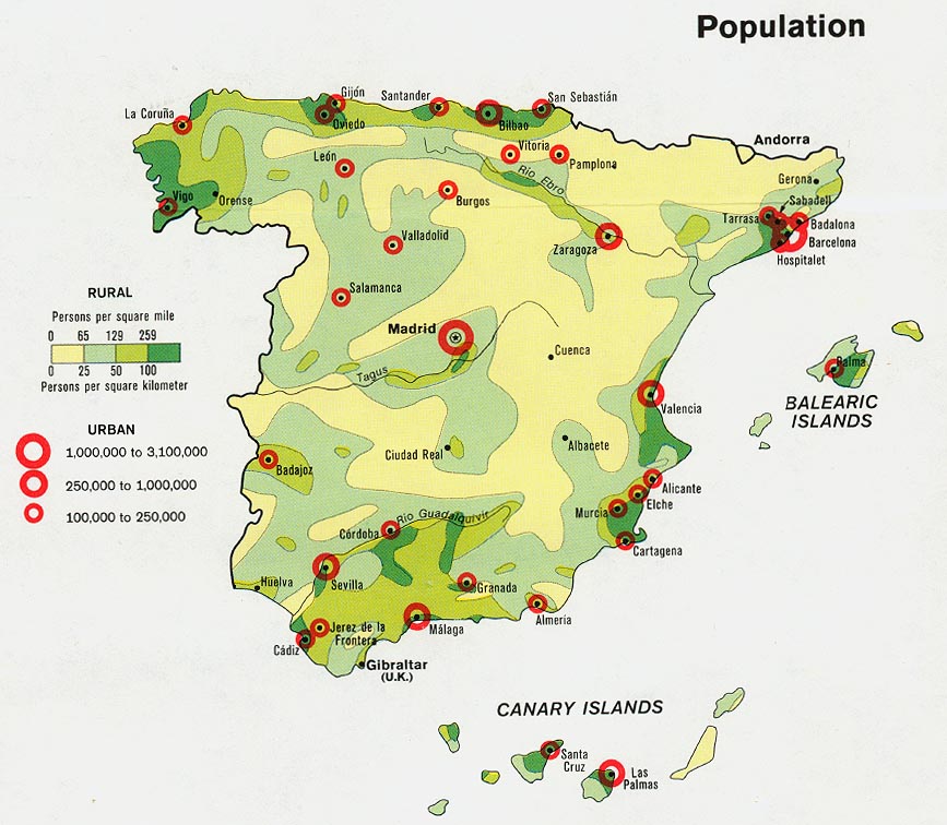 espagne population carte
