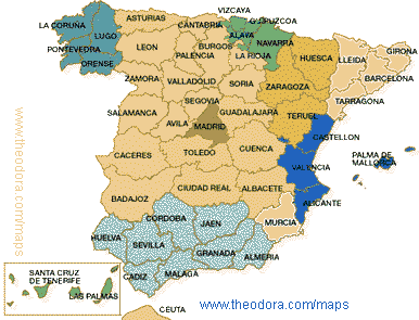 espagne provinces carte