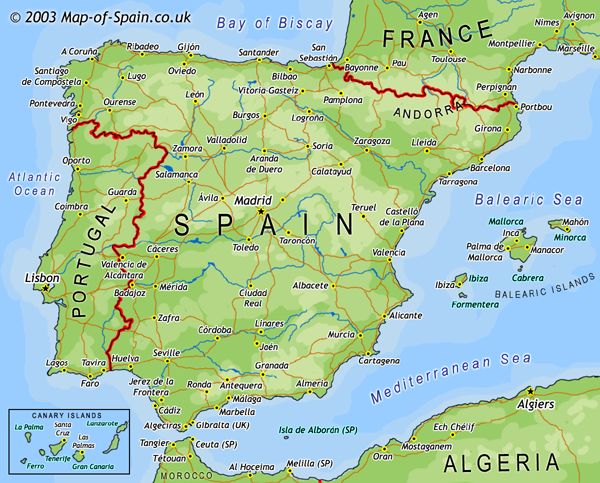 grand carte du espagne