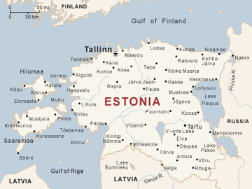 villes carte du estonie