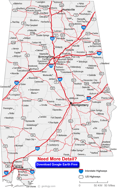 alabama route carte