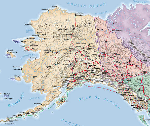 villes carte du alaska