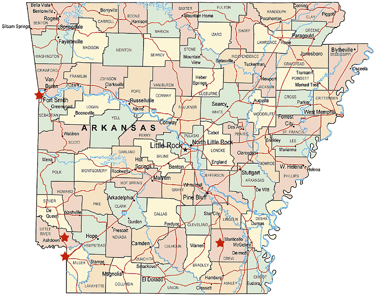 arkansas comte carte