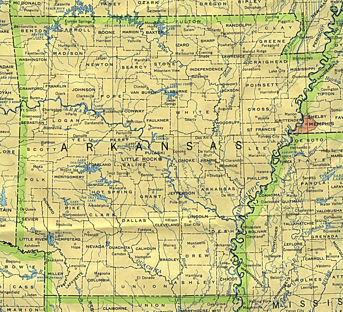 arkansas historique carte