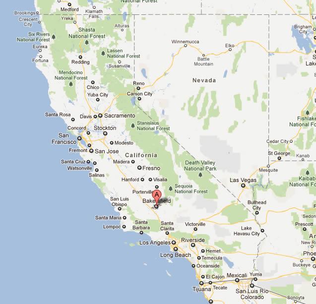 bakersfield carte californie