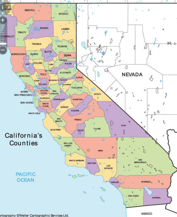 carte de californie