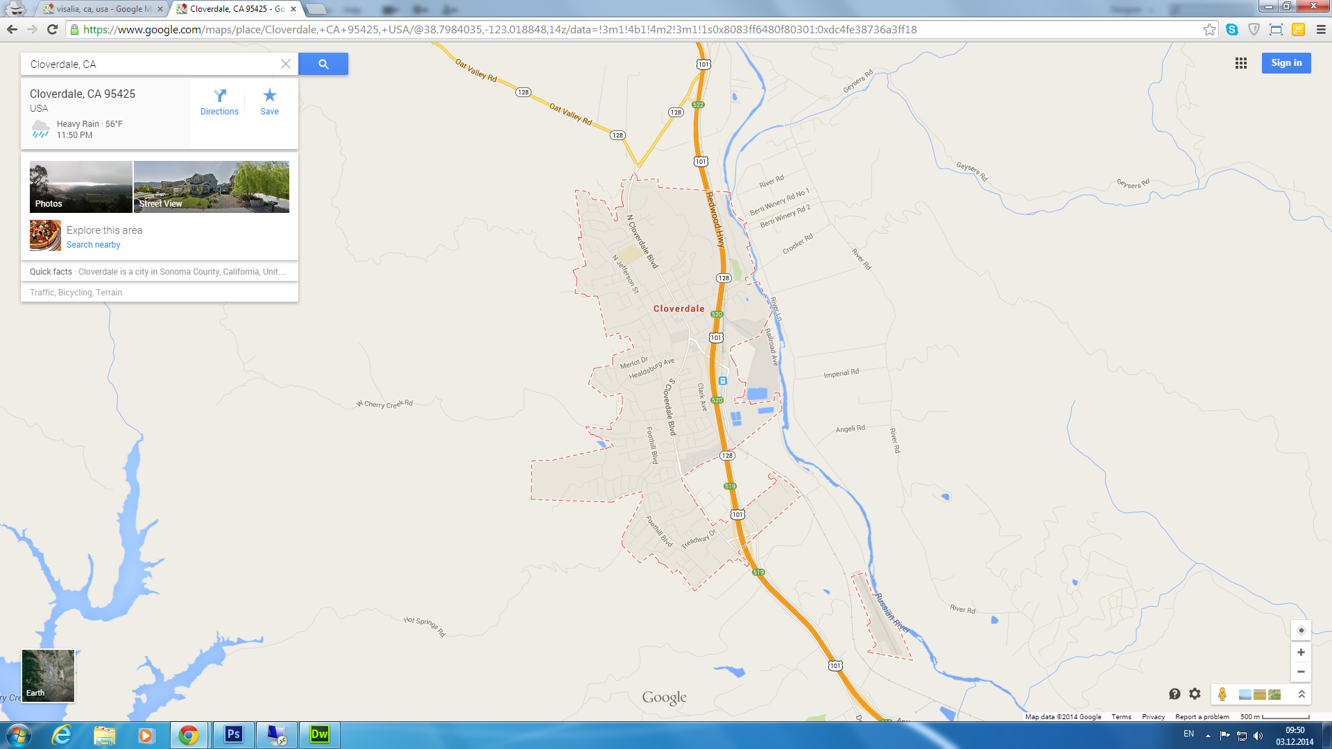 cloverdale carte californie eu