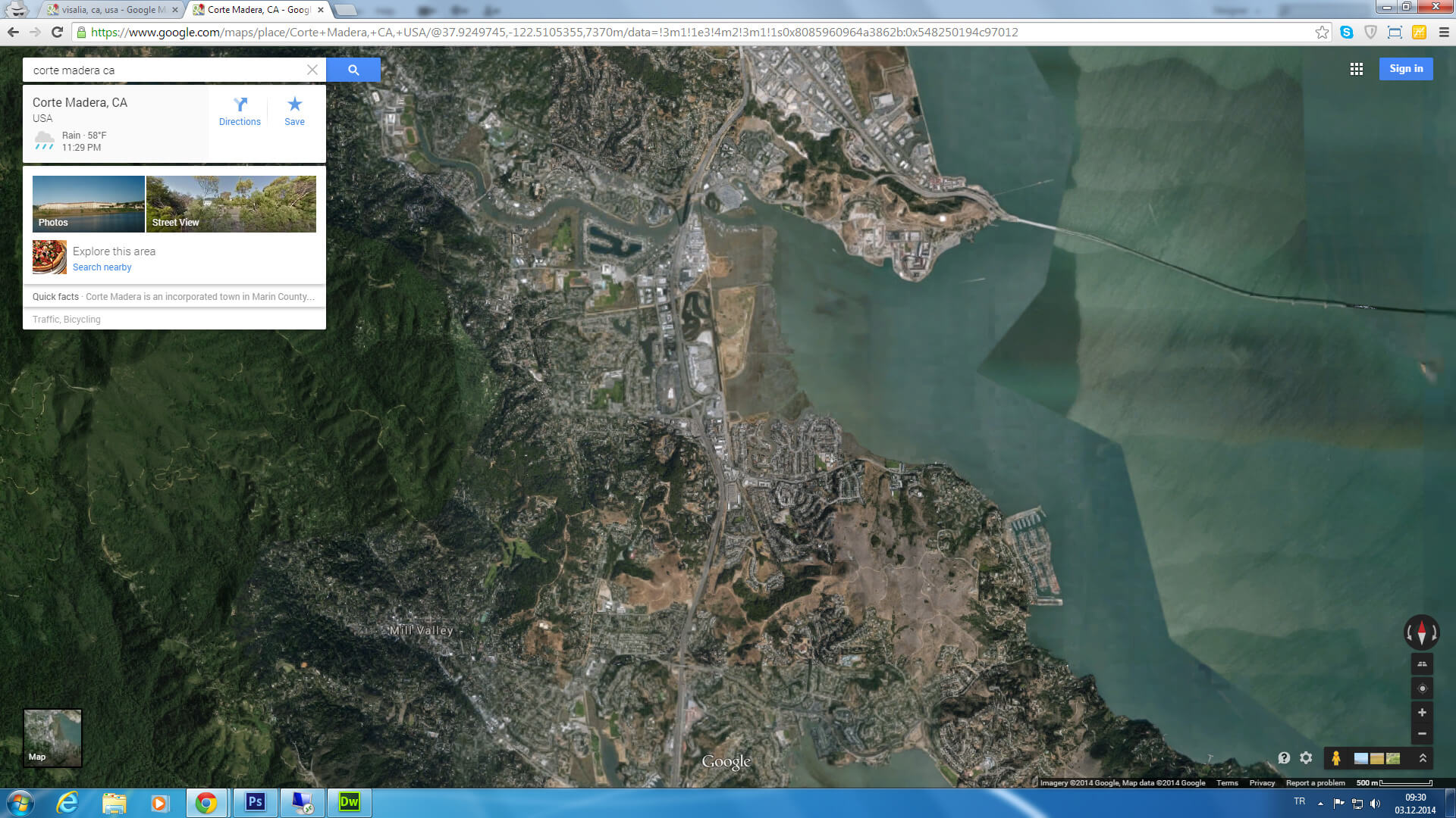 corte madera carte californie eu satellite