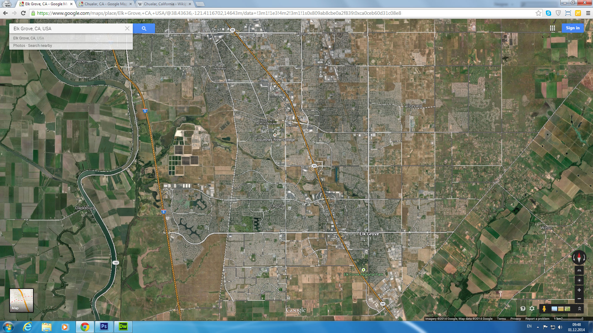 elk grove carte californie eu satellite